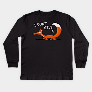 I Don’t Give A Fox I Don’t Care Funny Cute Fox Kids Long Sleeve T-Shirt